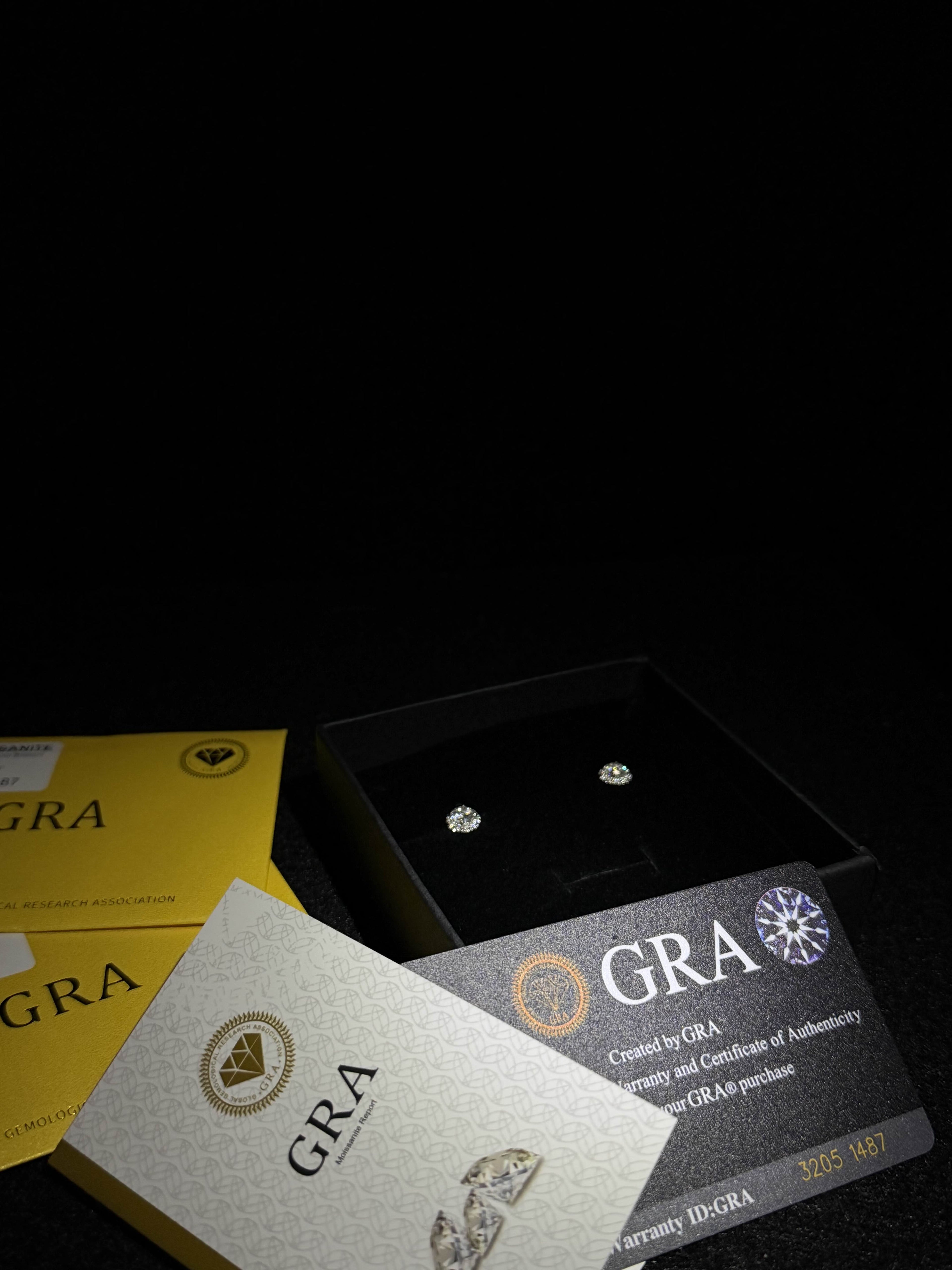 Snow ball moissanite stud earrings