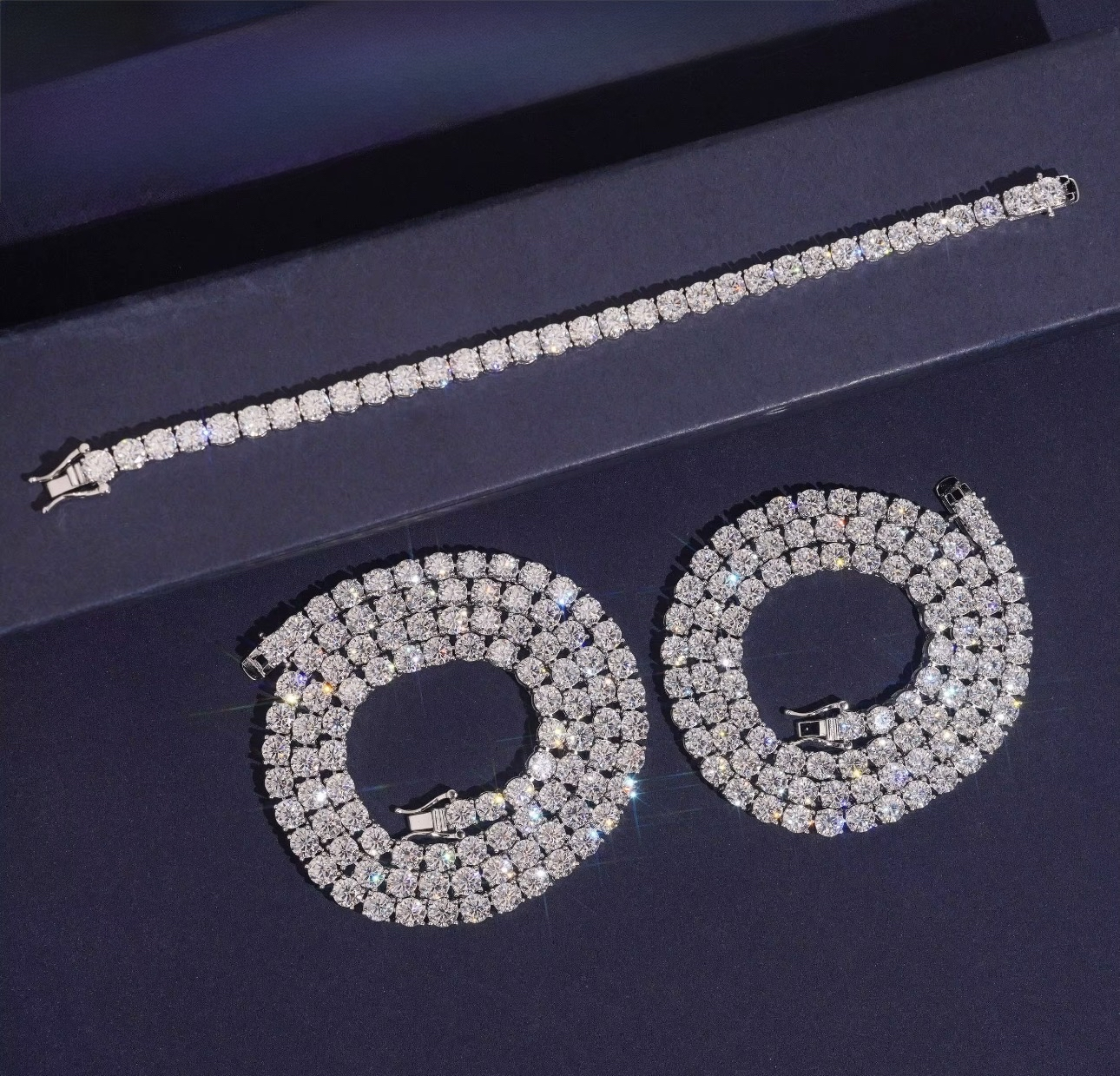 Moissanite tennis chain