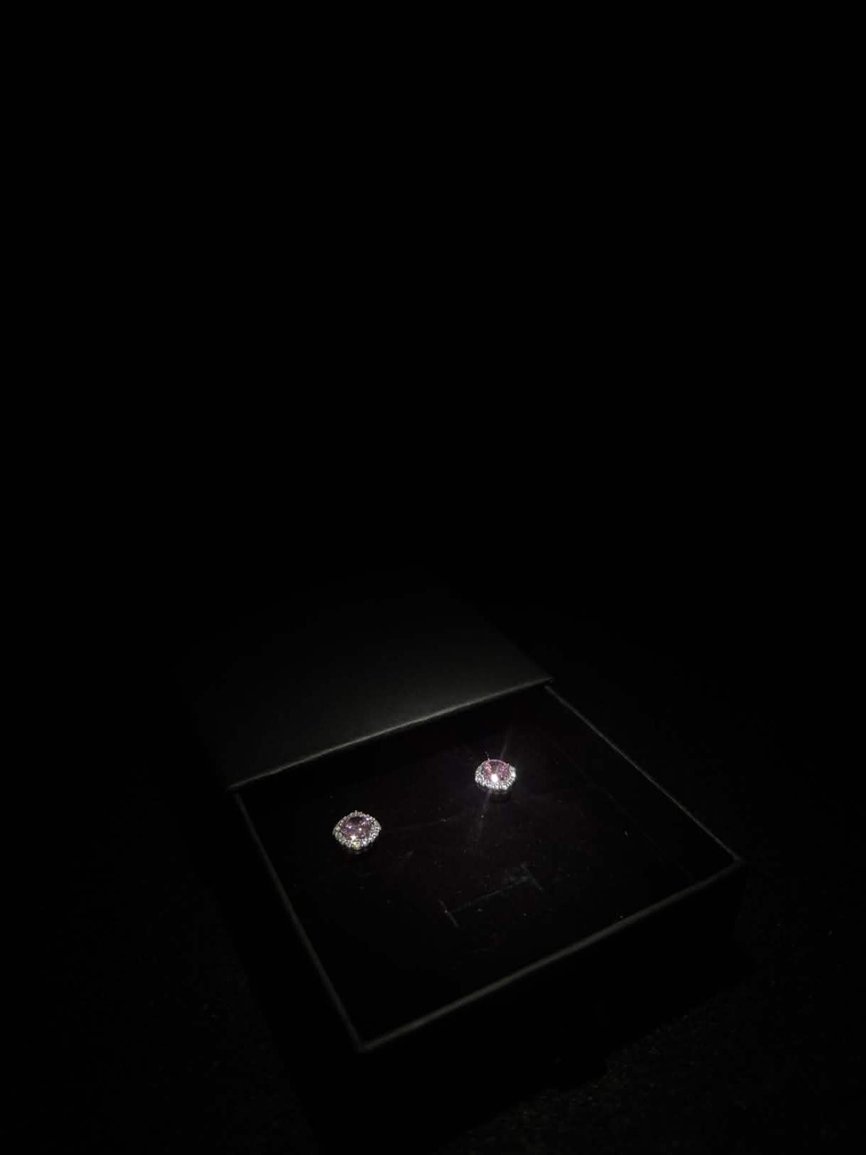 Pink moissanite stud earrings